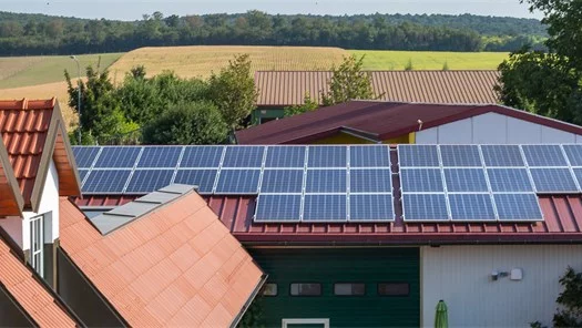 Am Dach des Weinguts Böheim findet man die Kollektoren der Photovoltaikanlage.