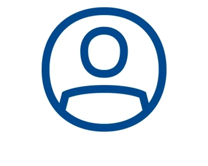 The image is a placeholder. On a white background we see a blue icon of a male in a blue circle.