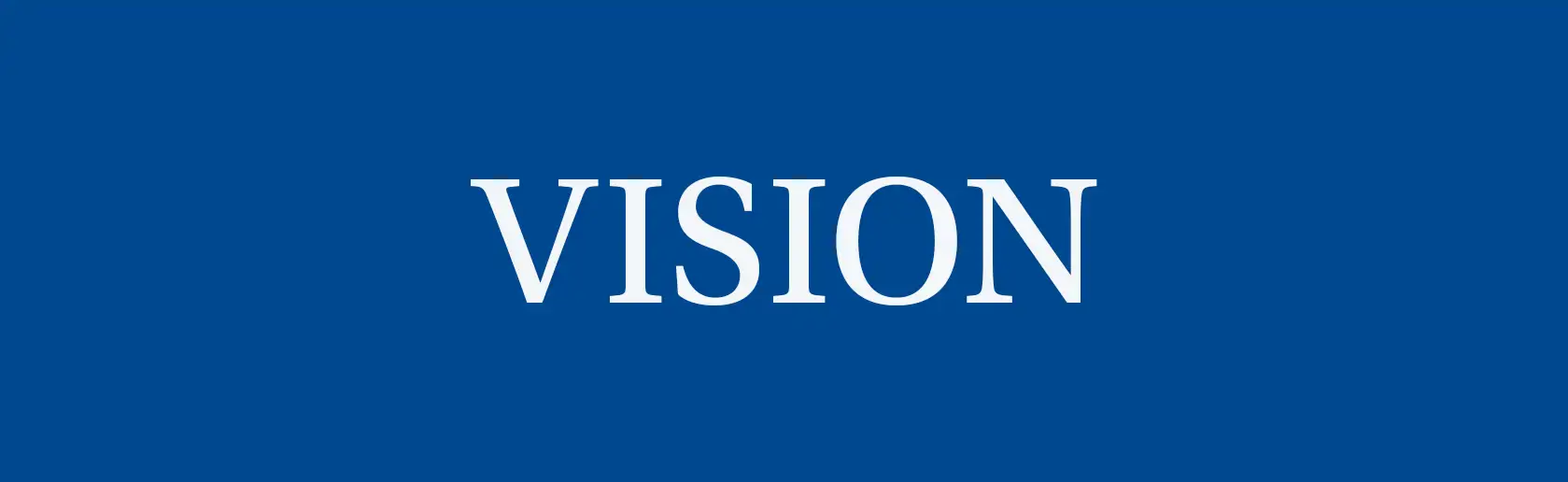 Das Wort "Vision" in einer schönen Schrift auf blauem Hintergrund.