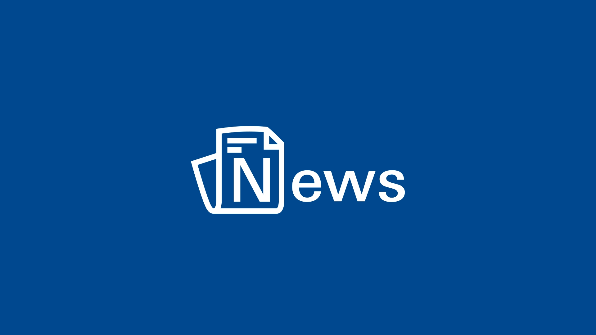 The word News is written in white on a dark blue background. The N is placed in a stylised newspaper.