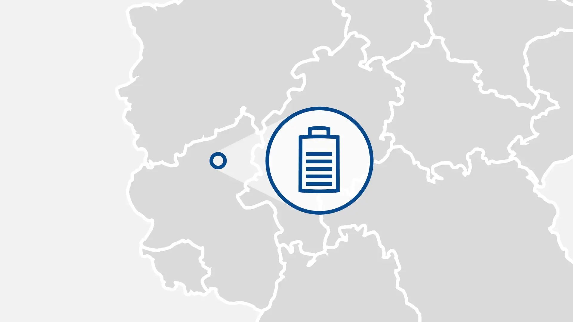 Landkarte mit Batteriespeichericon für den Standort Weißenthurm-Kettig in Deutschland.