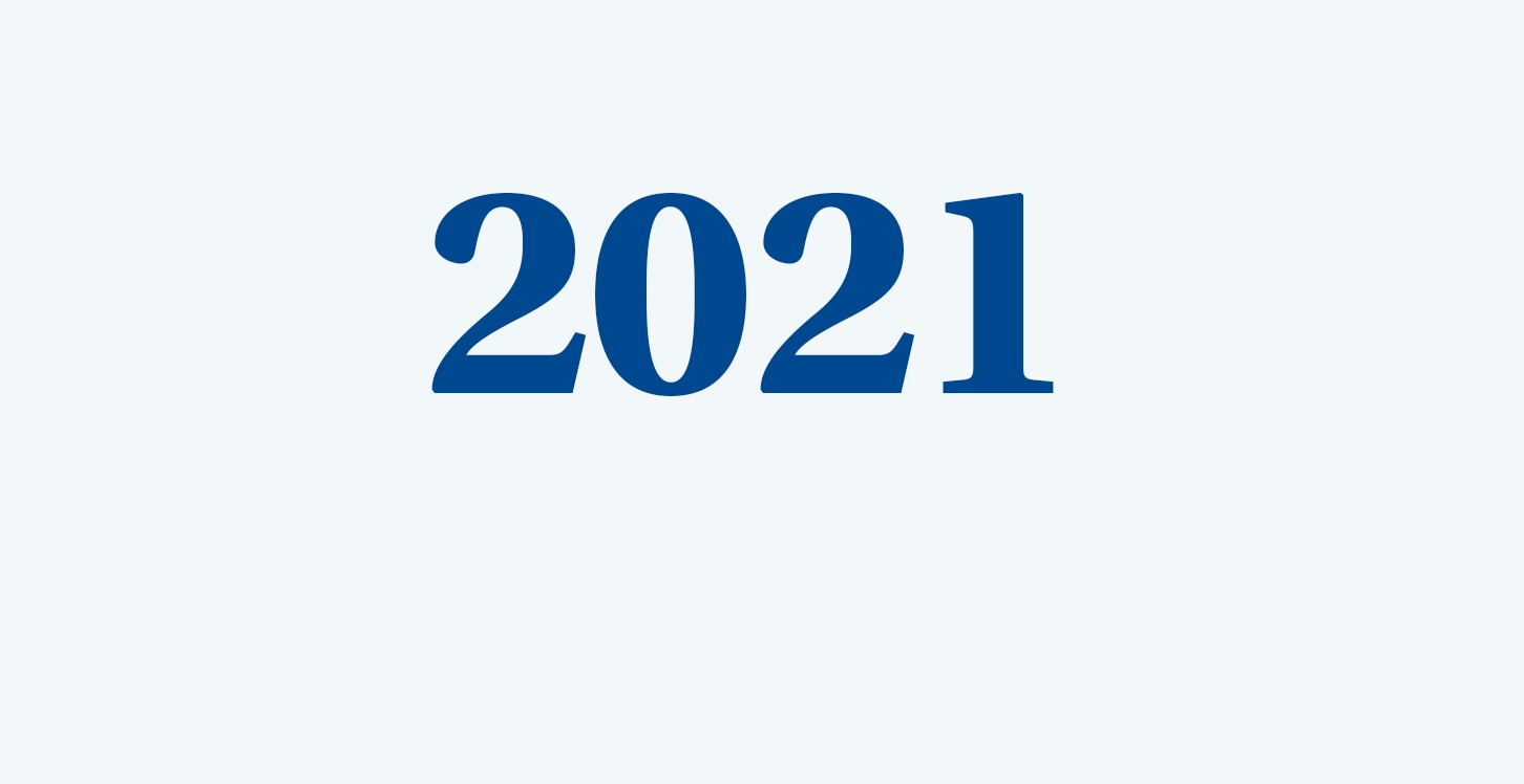 The number 2021 is in dark blue on a light blue background.